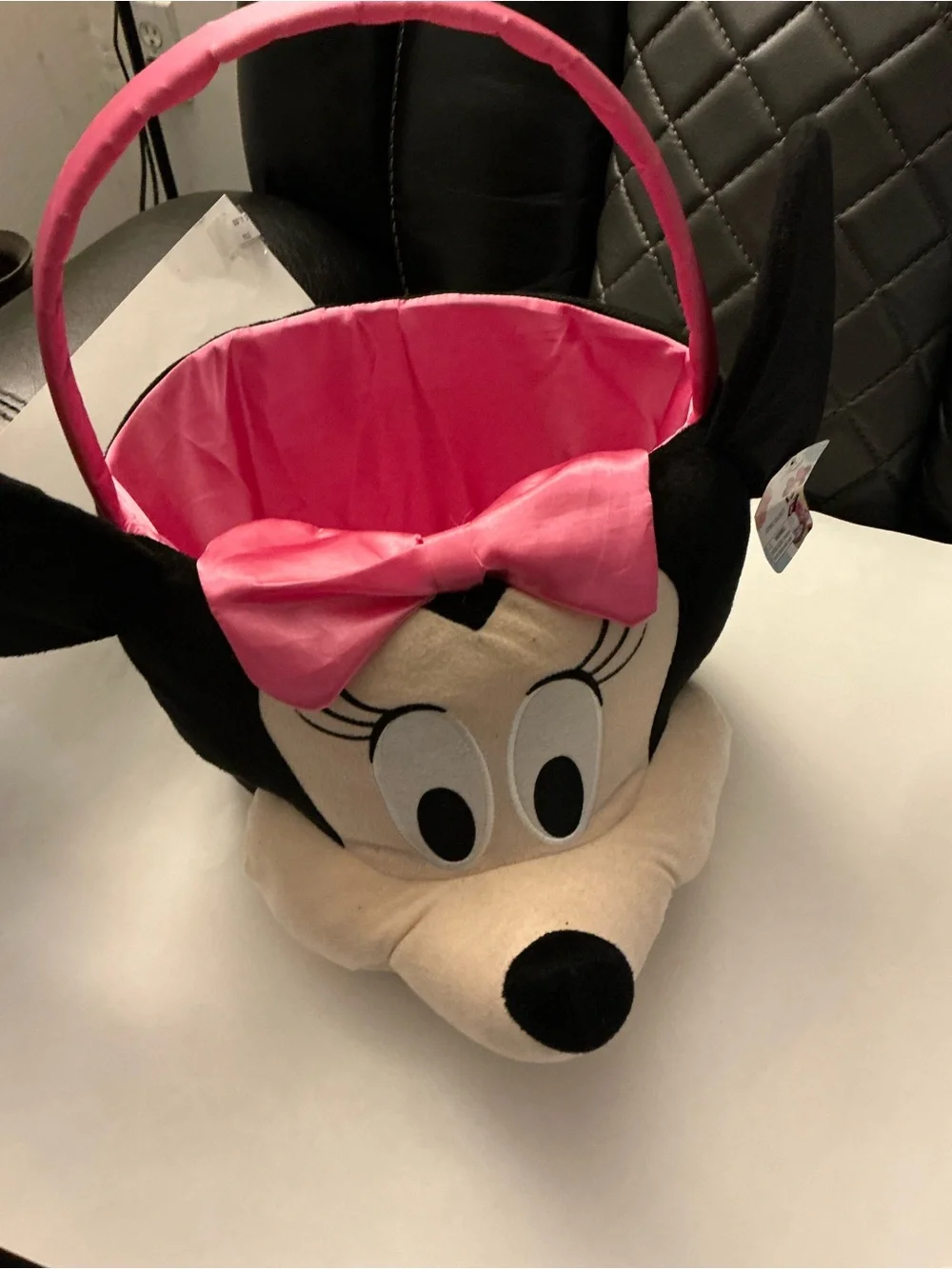 Pink Minnie Mouse Plush Kids Accessory Basket